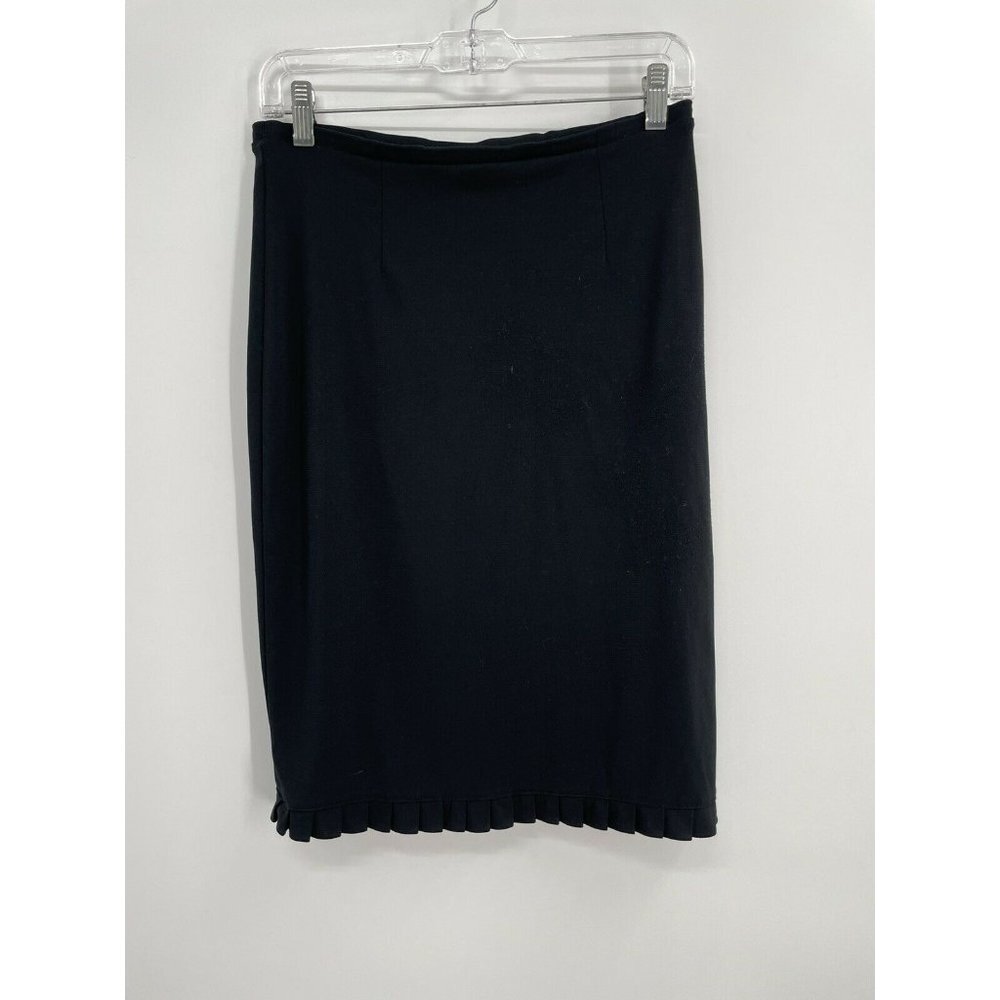 Express Vintage Solid Black Knee Length Skirt Pan… - image 1